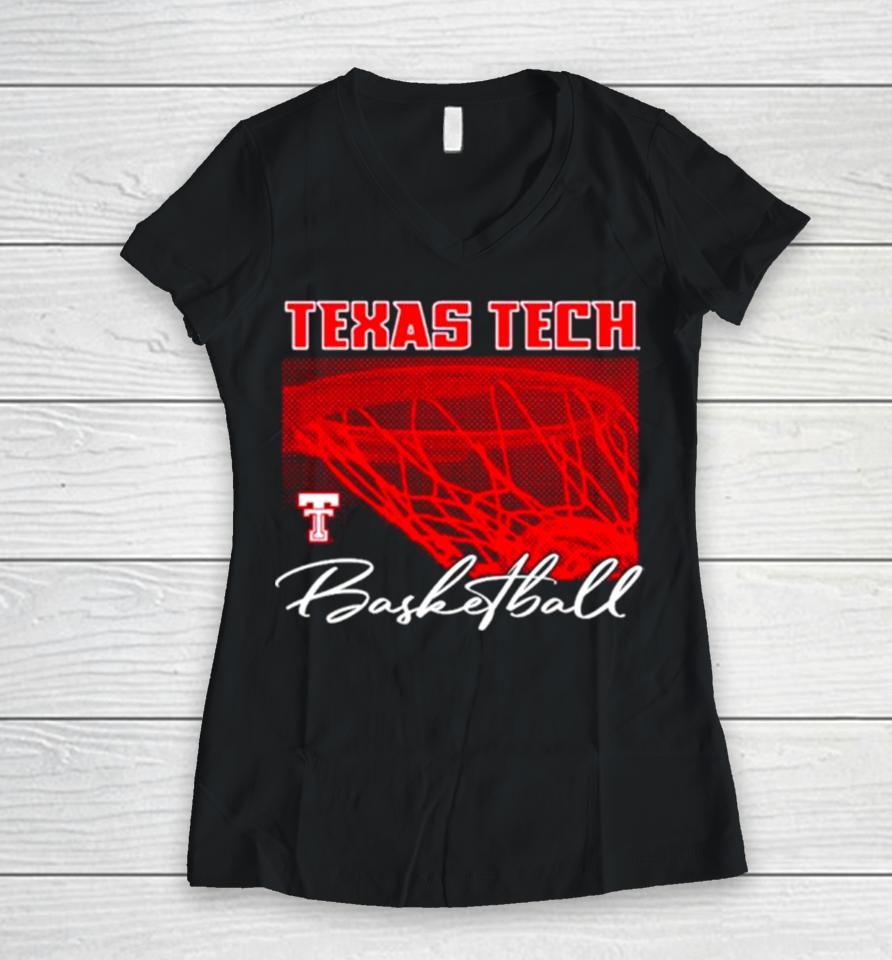 Texas Tech Slam Jam Basketball Women V-Neck T-Shirt