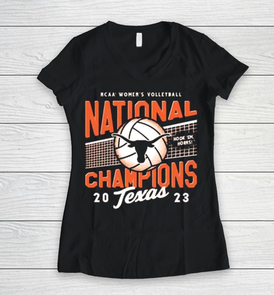 Texas Volleyball 2023 National Champions Women V-Neck T-Shirt