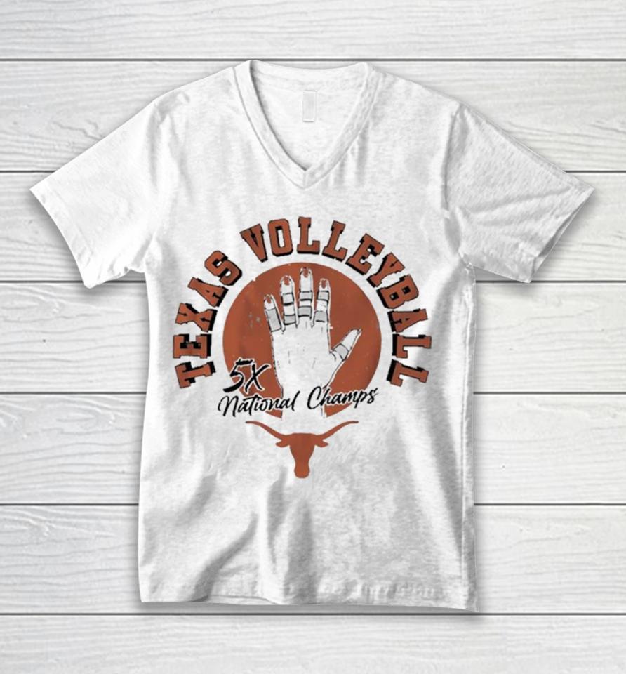 Texas Volleyball 5X National Champions Unisex V-Neck T-Shirt