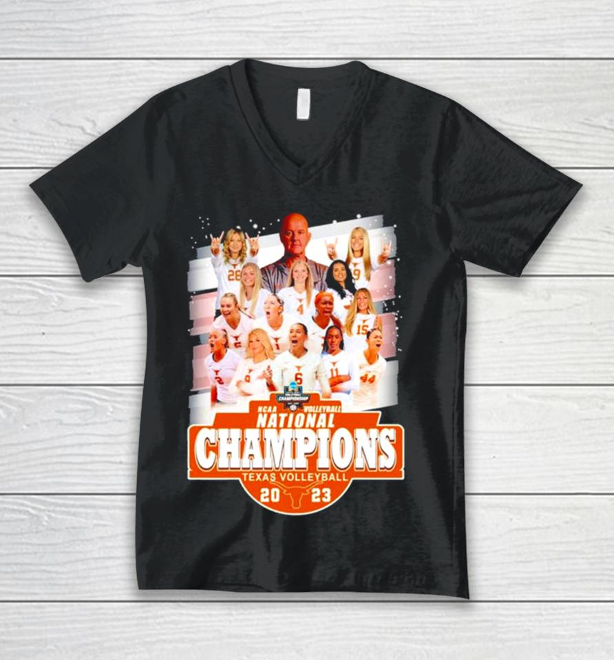 Texas Volleyball Women’s Team Ncaa Volleyball National Champions 2023 Unisex V-Neck T-Shirt