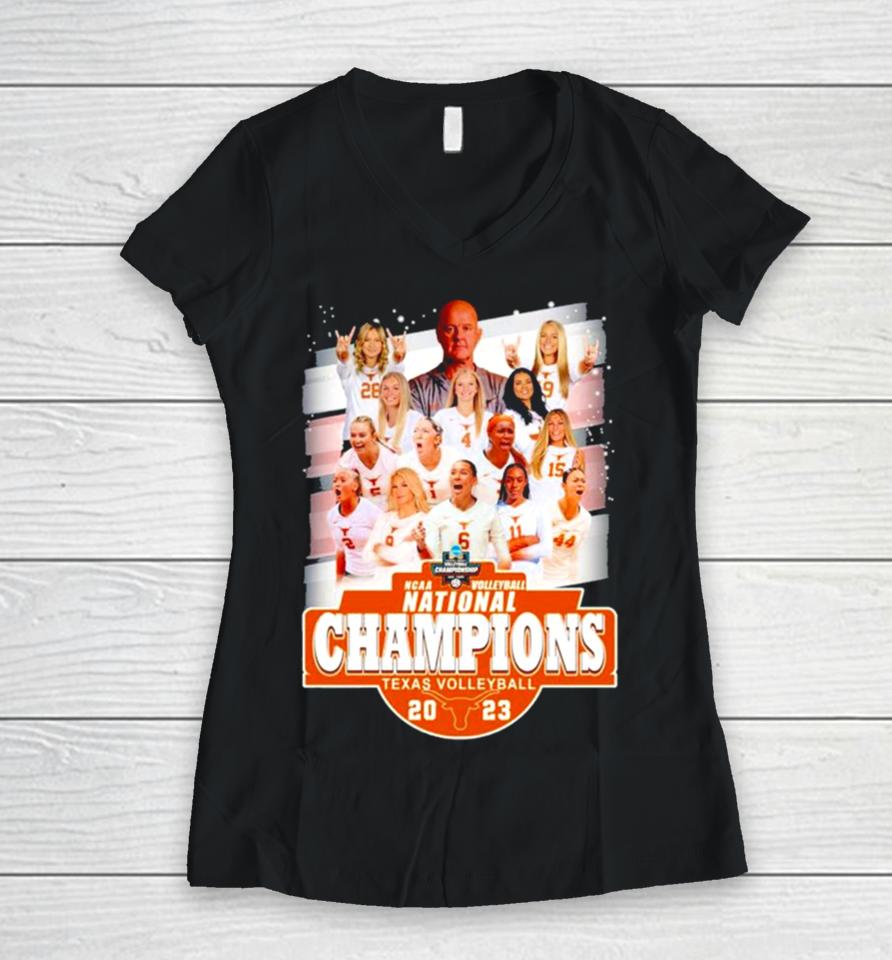 Texas Volleyball Women’s Team Ncaa Volleyball National Champions 2023 Women V-Neck T-Shirt