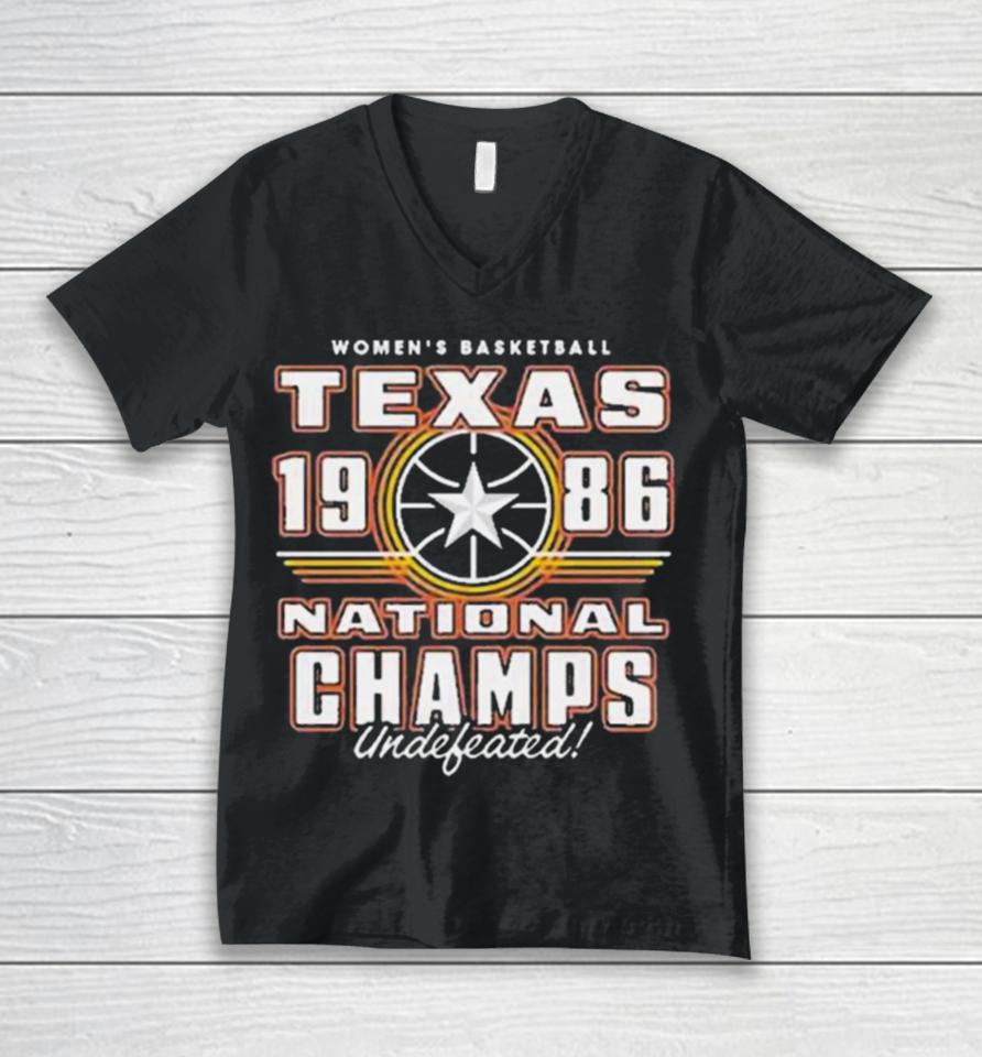 Texas Women’s Basketball 1986 National Champs Unisex V-Neck T-Shirt