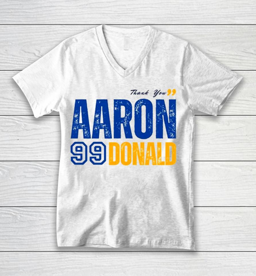 Thank You, Aaron 99 Donald Los Angeles Rams Player Unisex V-Neck T-Shirt