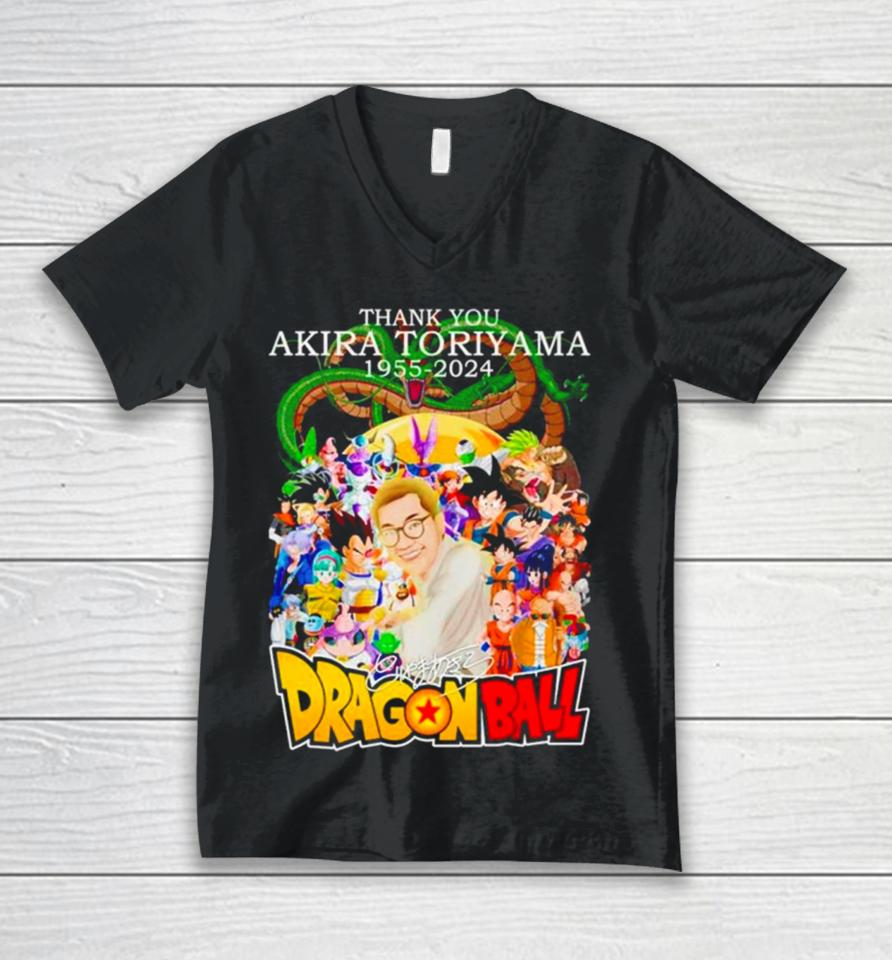 Thank You Akira Toriyama 1955 2024 Dragon Ball Z Signatures Unisex V-Neck T-Shirt