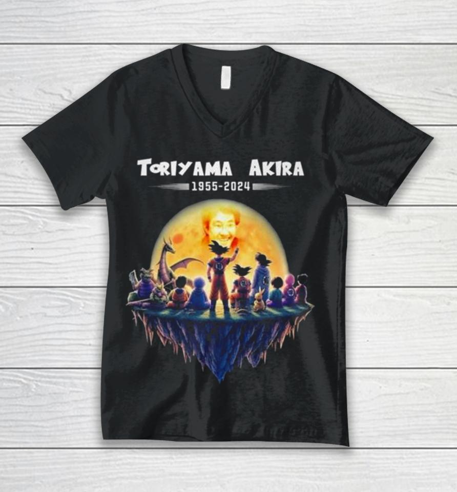 Thank You Akira Toriyama Dragon Balls Fan Forever 1955 2024 Unisex V-Neck T-Shirt