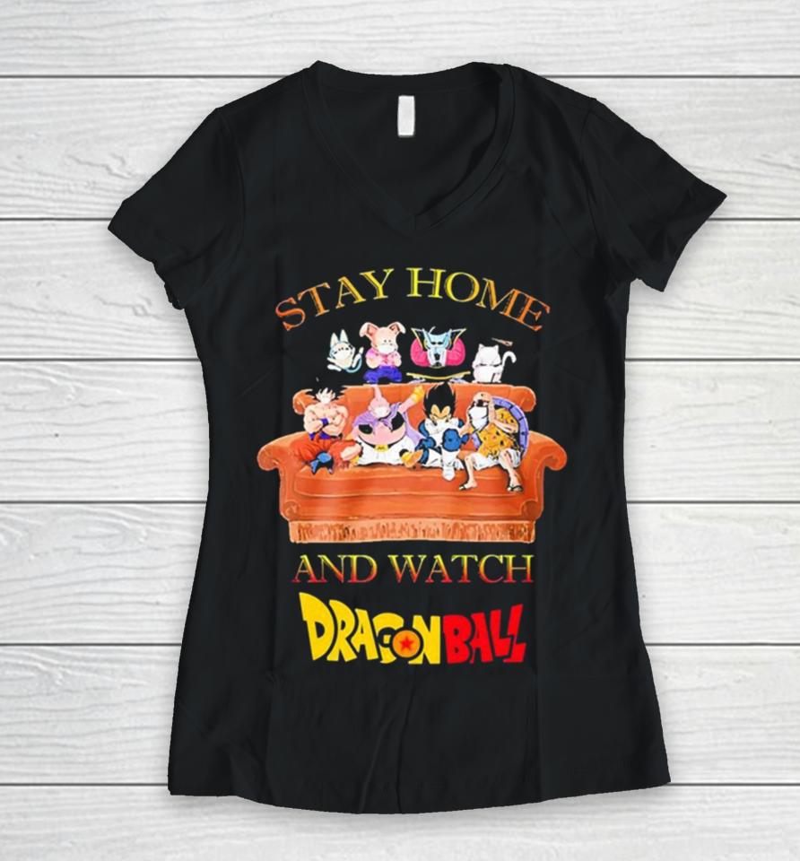 Thank You Akira Toriyama Stay Home And Watch Dragon Ball Women V-Neck T-Shirt