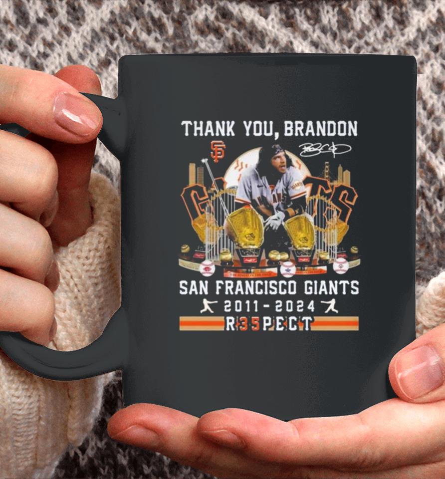 Thank You Brandon San Francisco Giants 2011 2024 R35Pect Signature Coffee Mug