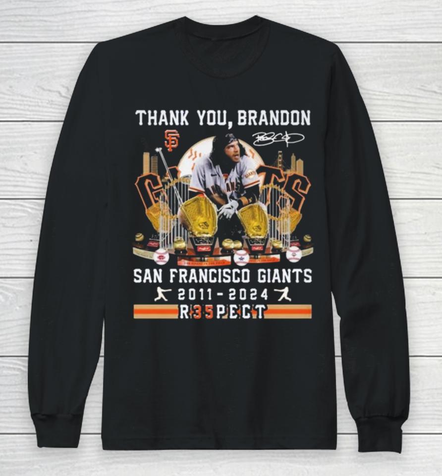 Thank You Brandon San Francisco Giants 2011 2024 R35Pect Signature Long Sleeve T-Shirt