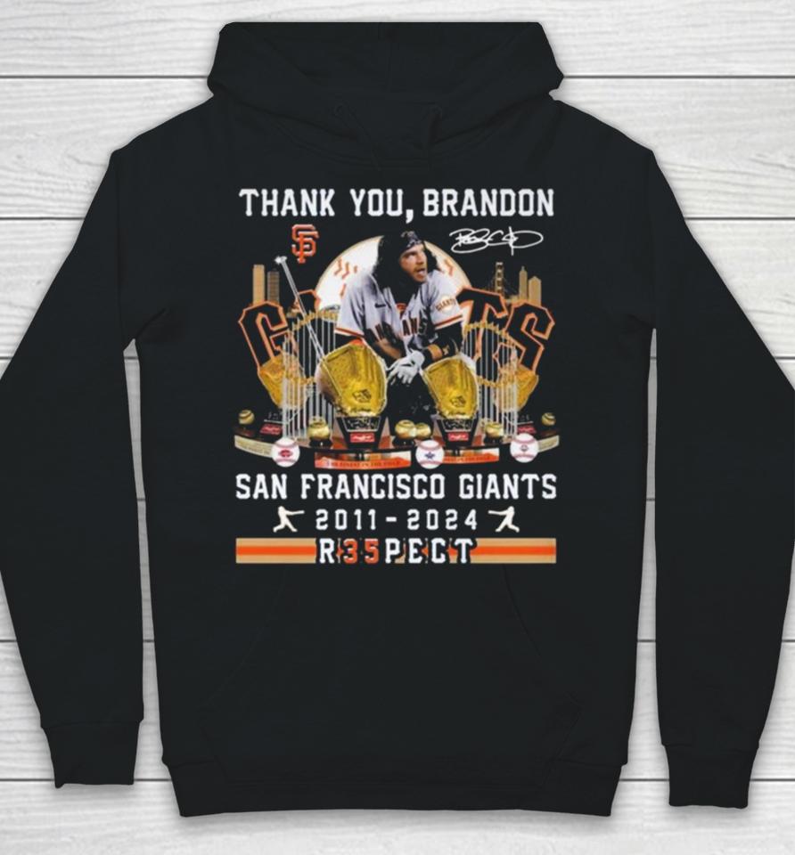 Thank You Brandon San Francisco Giants 2011 2024 R35Pect Signature Hoodie