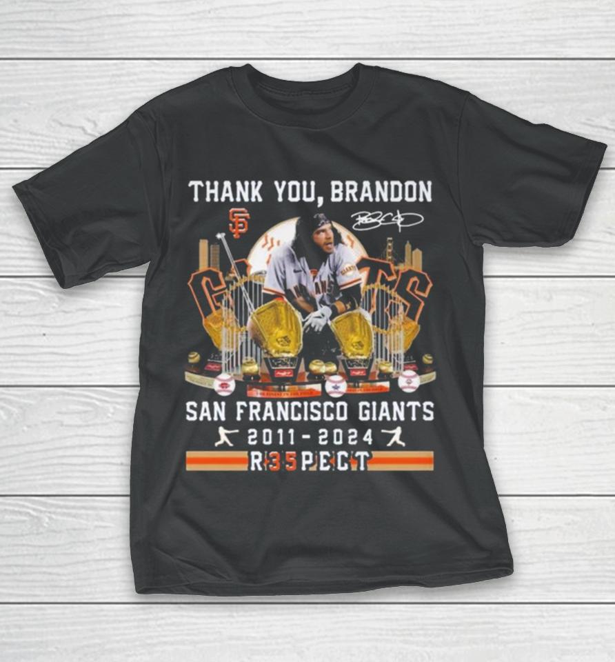 Thank You Brandon San Francisco Giants 2011 2024 R35Pect Signature T-Shirt
