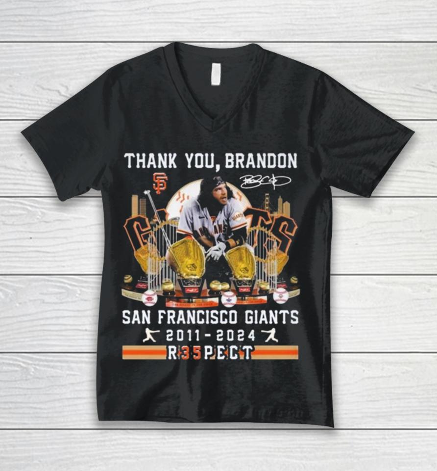 Thank You Brandon San Francisco Giants 2011 2024 R35Pect Signature Unisex V-Neck T-Shirt