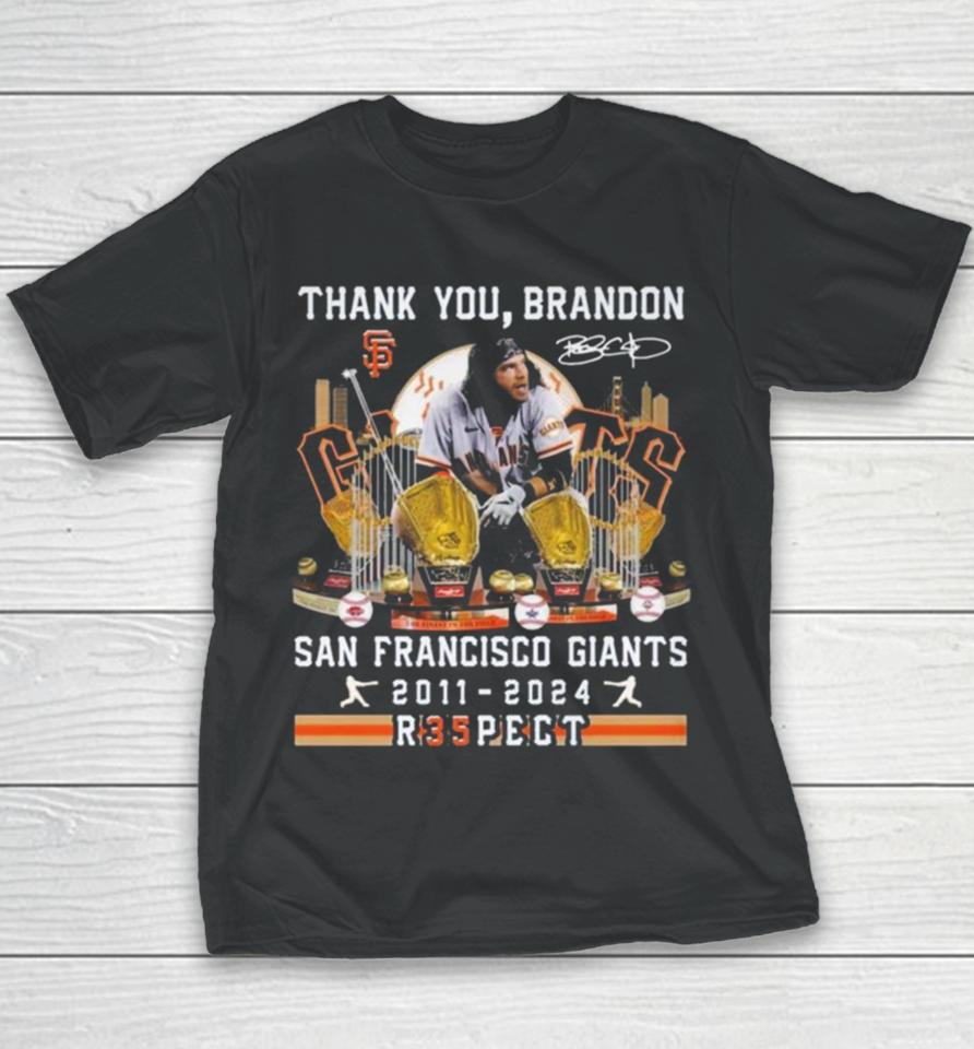 Thank You Brandon San Francisco Giants 2011 2024 R35Pect Signature Youth T-Shirt