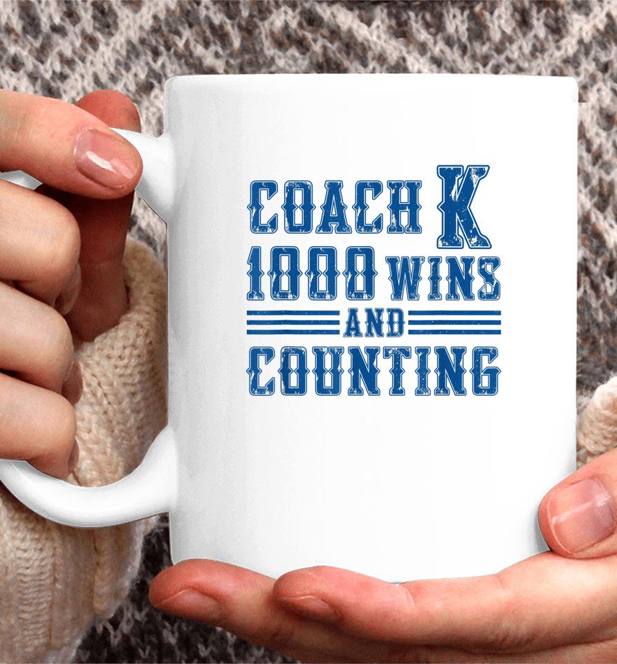 Thank You Coach K 1000 Wins And Counting Coffee Mug