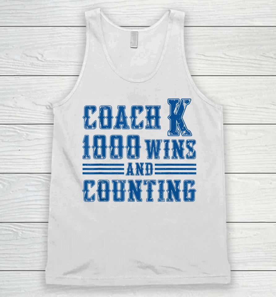 Thank You Coach K 1000 Wins And Counting Unisex Tank Top