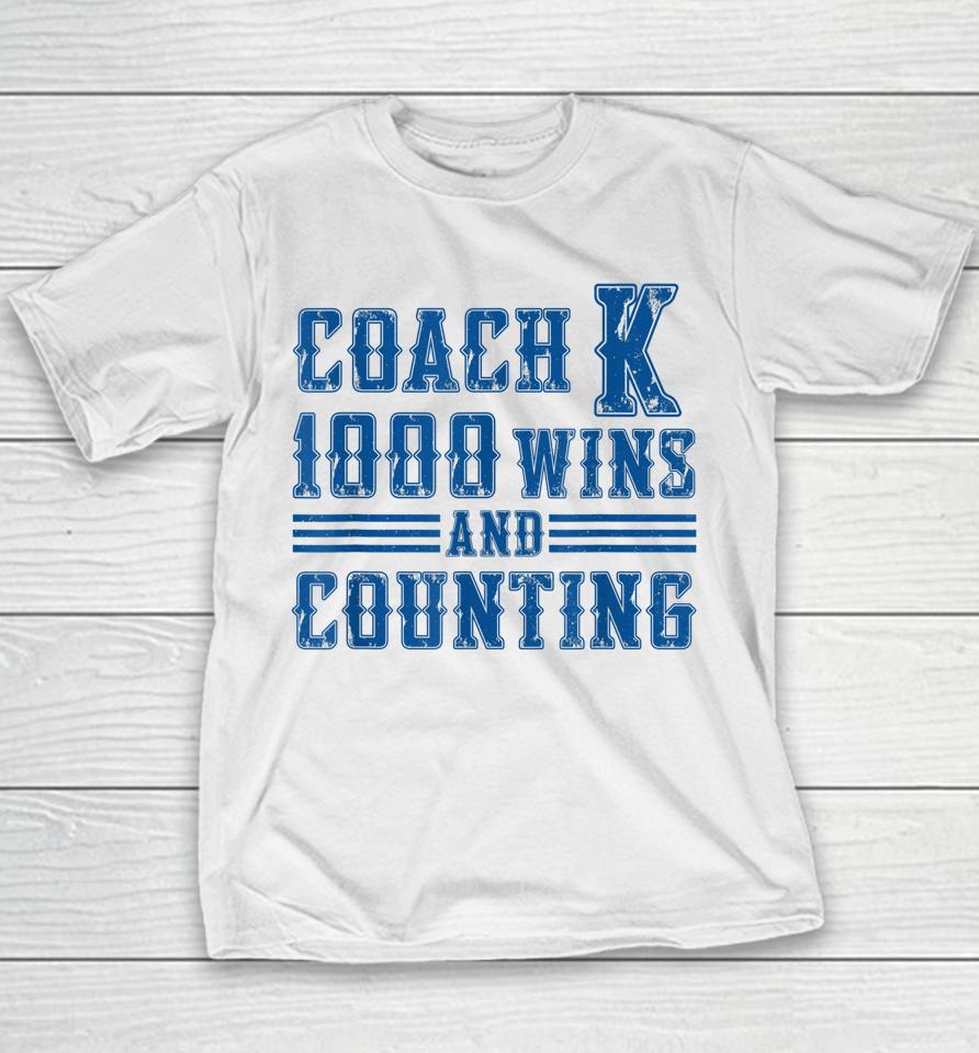 Thank You Coach K 1000 Wins And Counting Youth T-Shirt