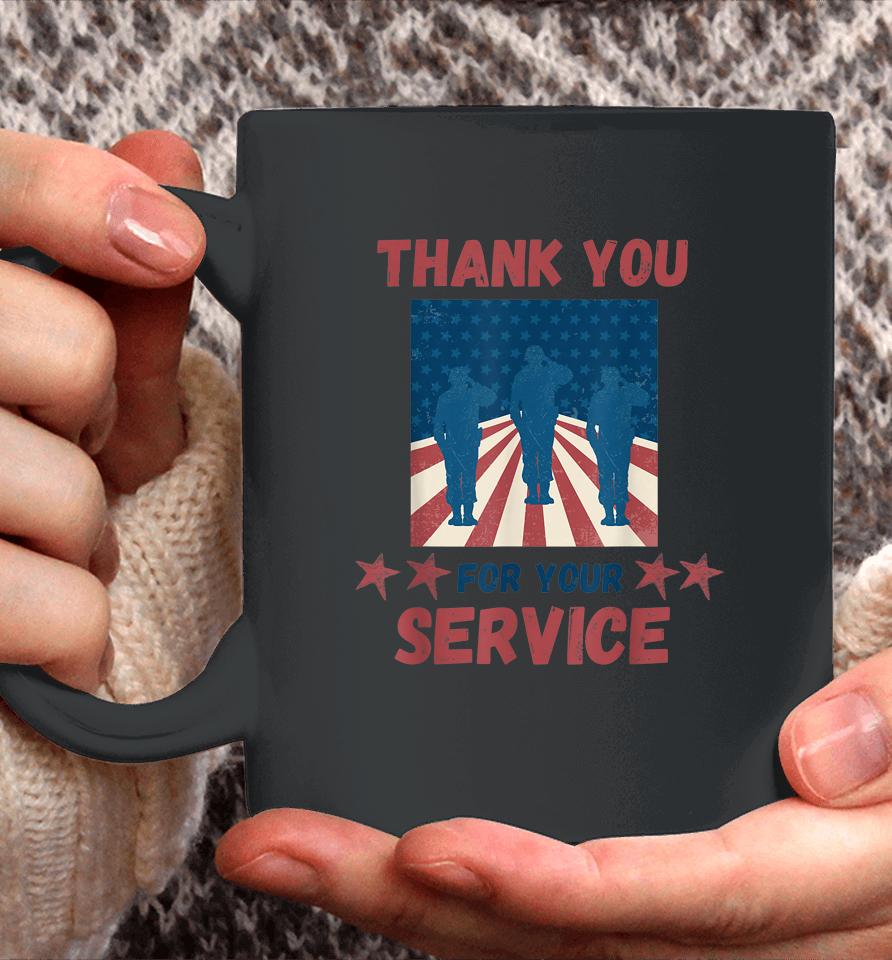 Thank You For Your Service Us Flag Veterans Day Coffee Mug