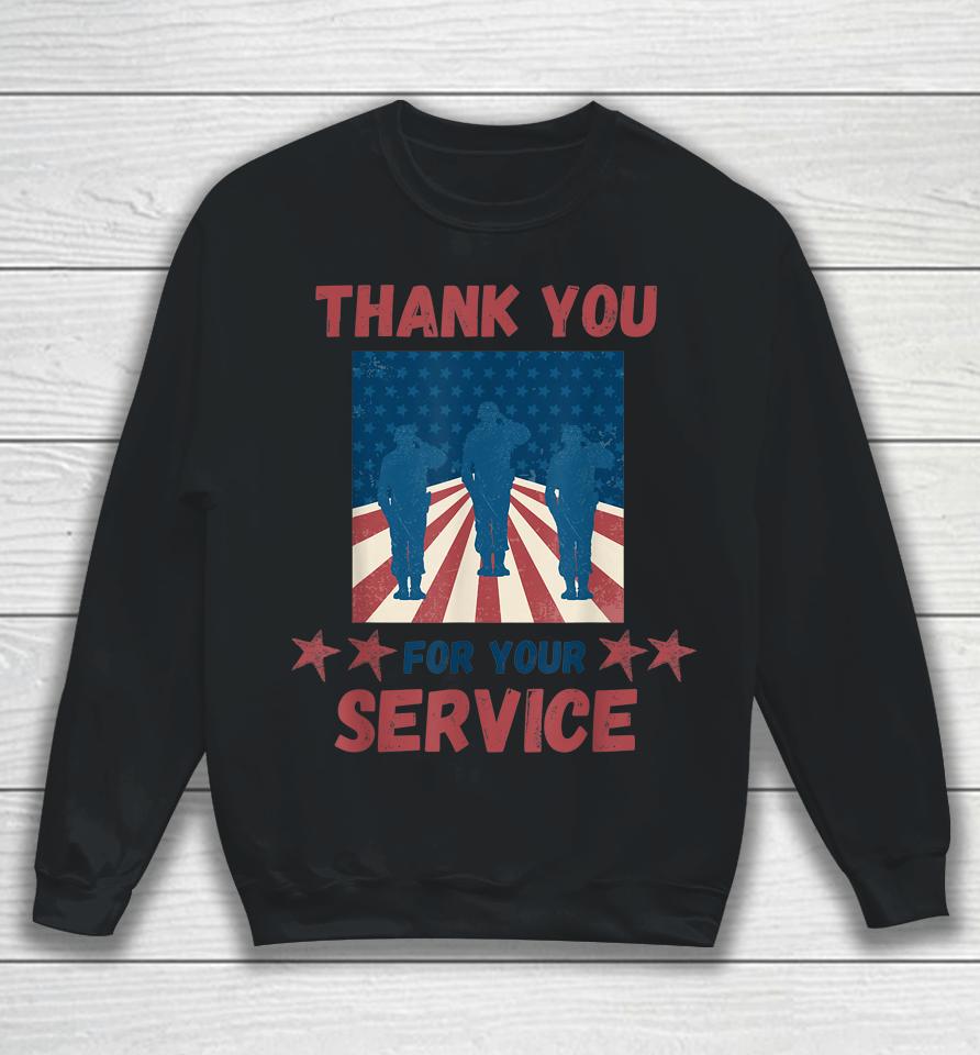 Thank You For Your Service Us Flag Veterans Day Sweatshirt