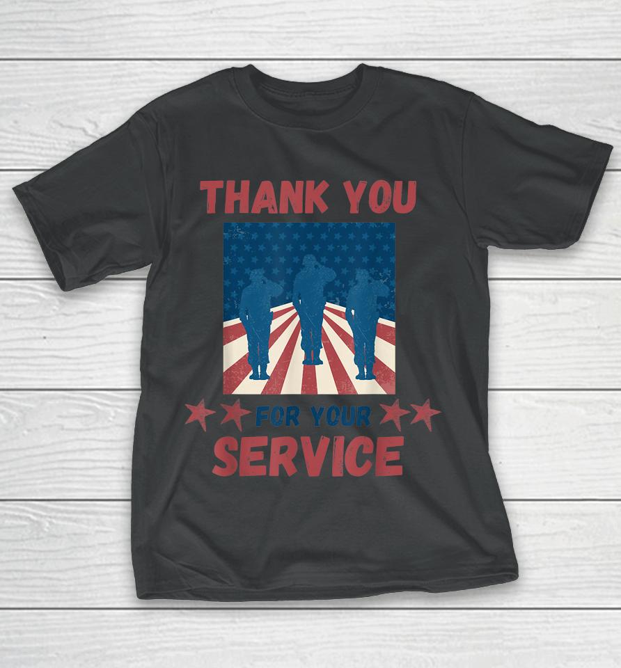 Thank You For Your Service Us Flag Veterans Day T-Shirt