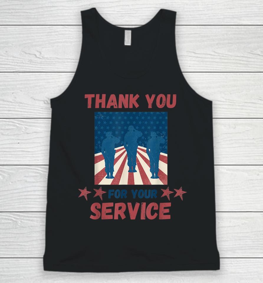 Thank You For Your Service Us Flag Veterans Day Unisex Tank Top