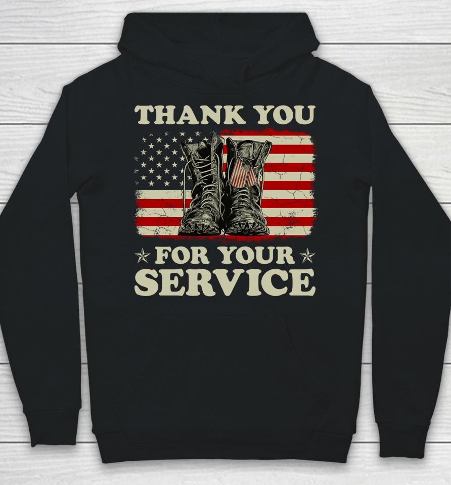 Thank You For Your Service Veteran Us Flag Veterans Day Hoodie