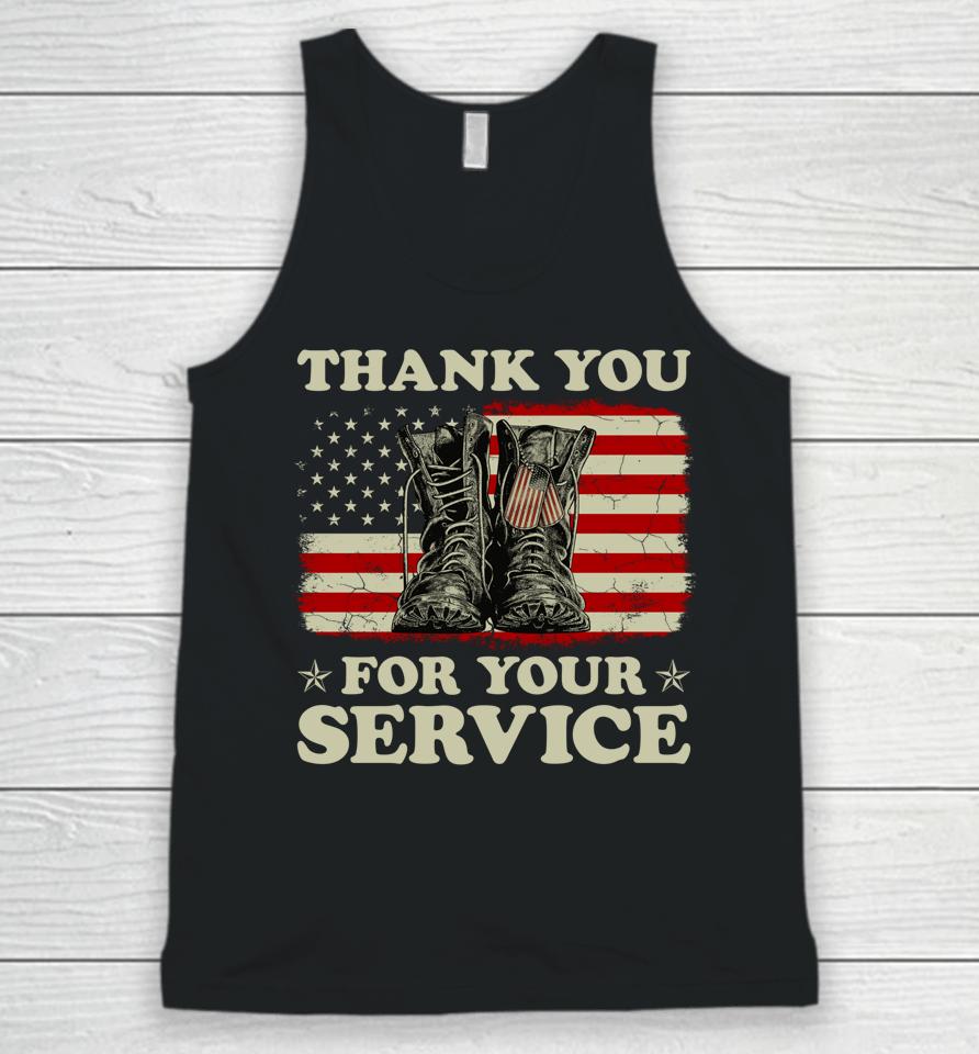 Thank You For Your Service Veteran Us Flag Veterans Day Unisex Tank Top