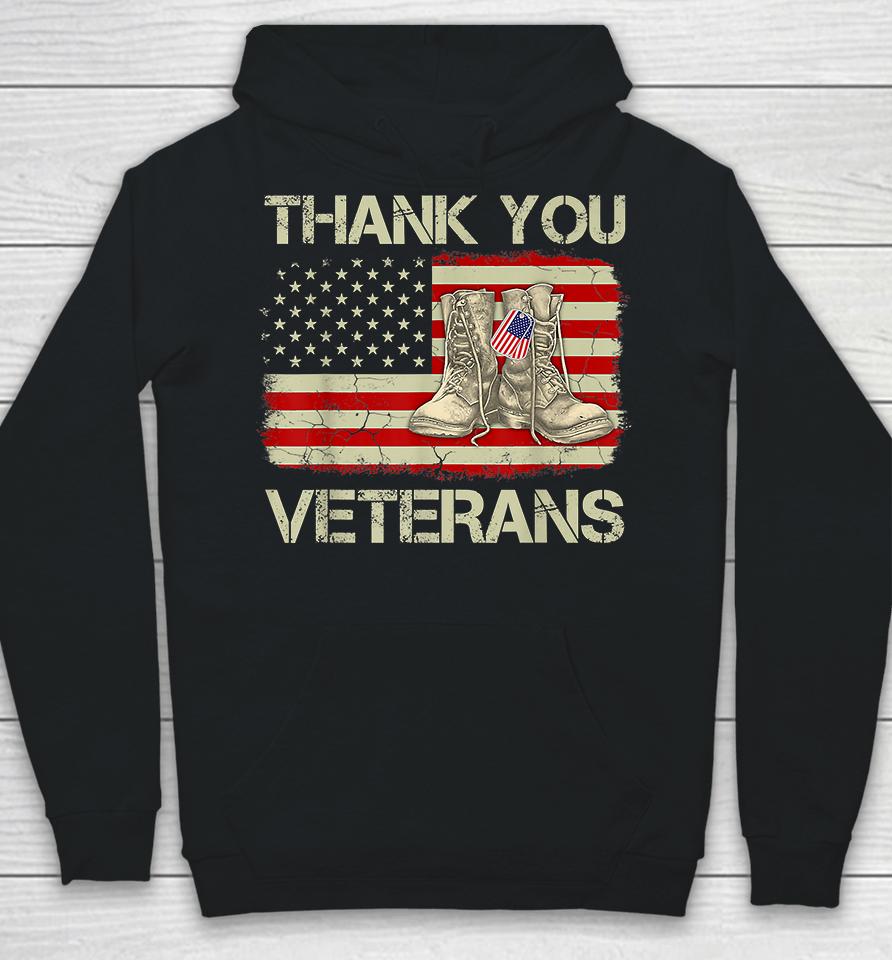 Thank You Veterans Combat Boots Veteran Day Hoodie