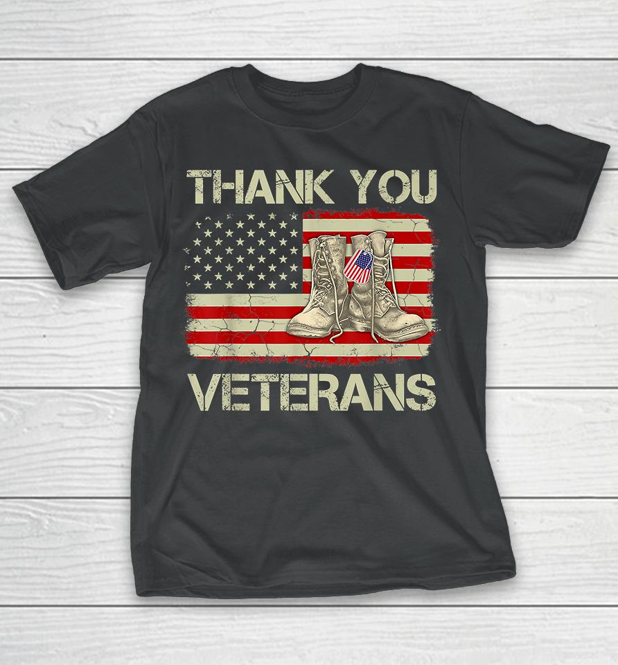 Thank You Veterans Combat Boots Veteran Day T-Shirt