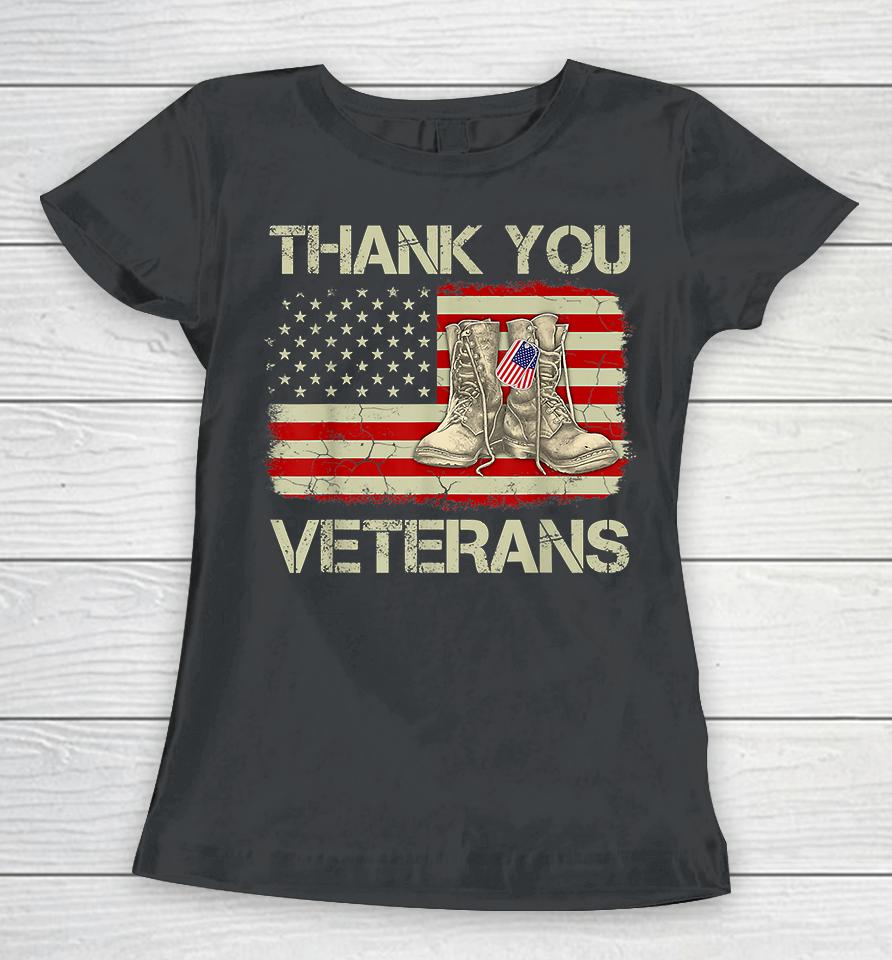 Thank You Veterans Combat Boots Veteran Day Women T-Shirt