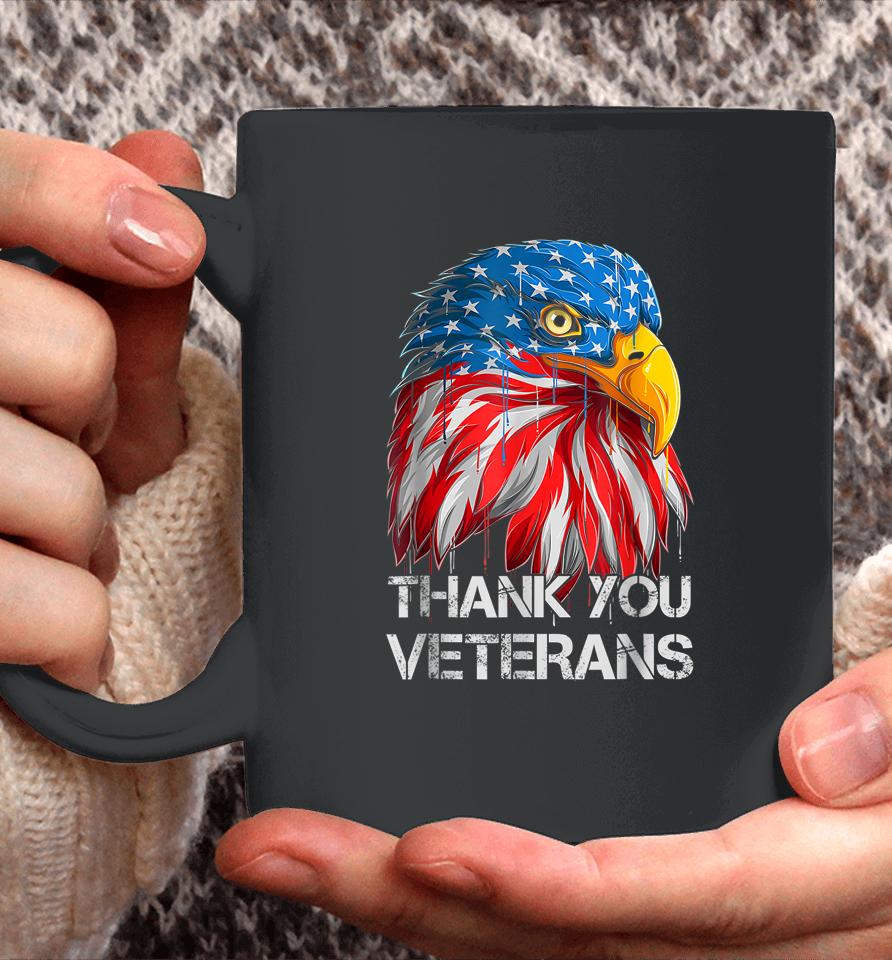 Thank You Veterans Eagle American Flag - Veterans Day Coffee Mug