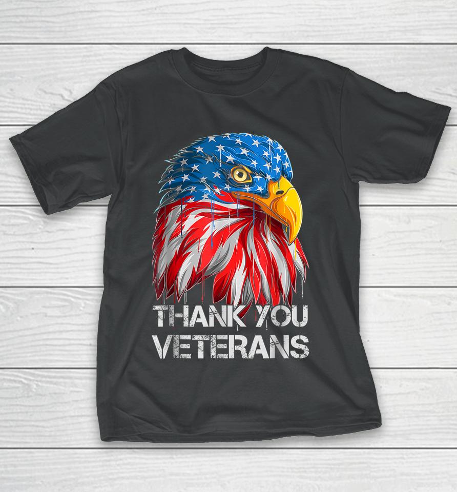 Thank You Veterans Eagle American Flag - Veterans Day T-Shirt