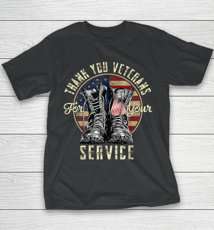 Thank You Veterans For Your Service Veterans Day Youth T-Shirt