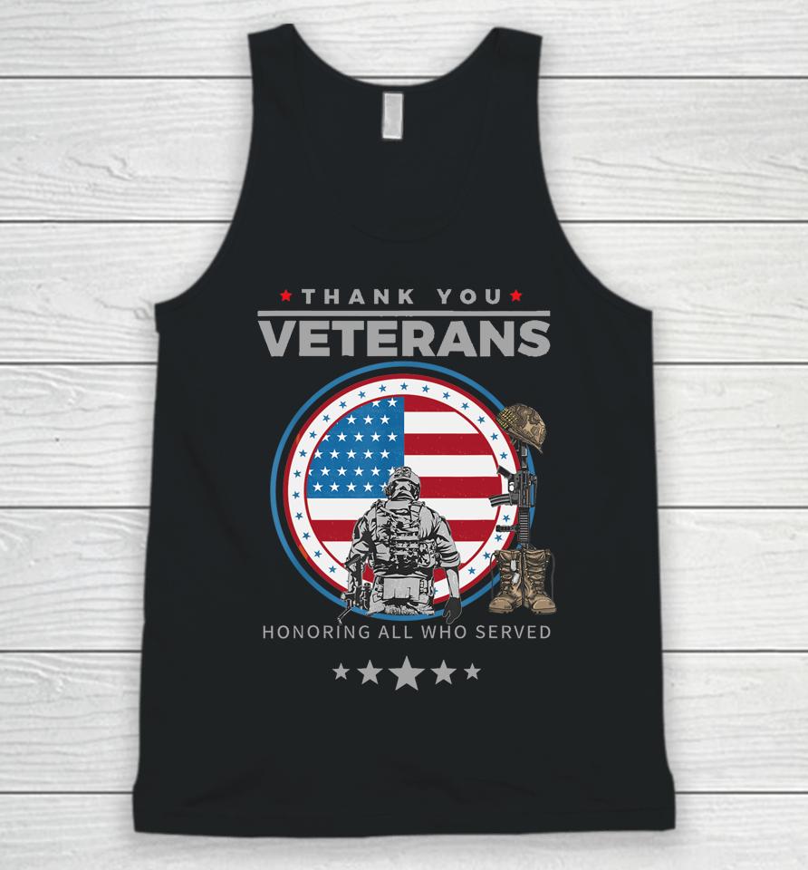 Thank You Veterans Honoring Those Who Served Pride Patriotic Unisex Tank Top
