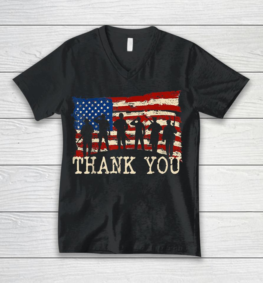 Thank You Veterans Proud Veteran Unisex V-Neck T-Shirt