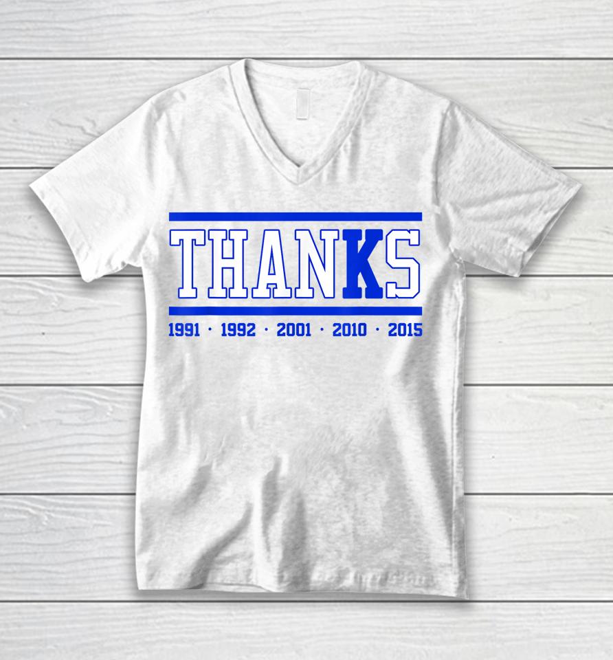 Thanks Coach K Retirement Unisex V-Neck T-Shirt