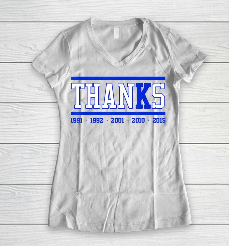 Thanks Coach K Retirement Women V-Neck T-Shirt