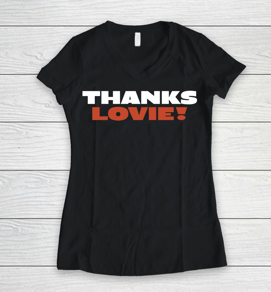Thanks Lovie Ryan Poles Women V-Neck T-Shirt