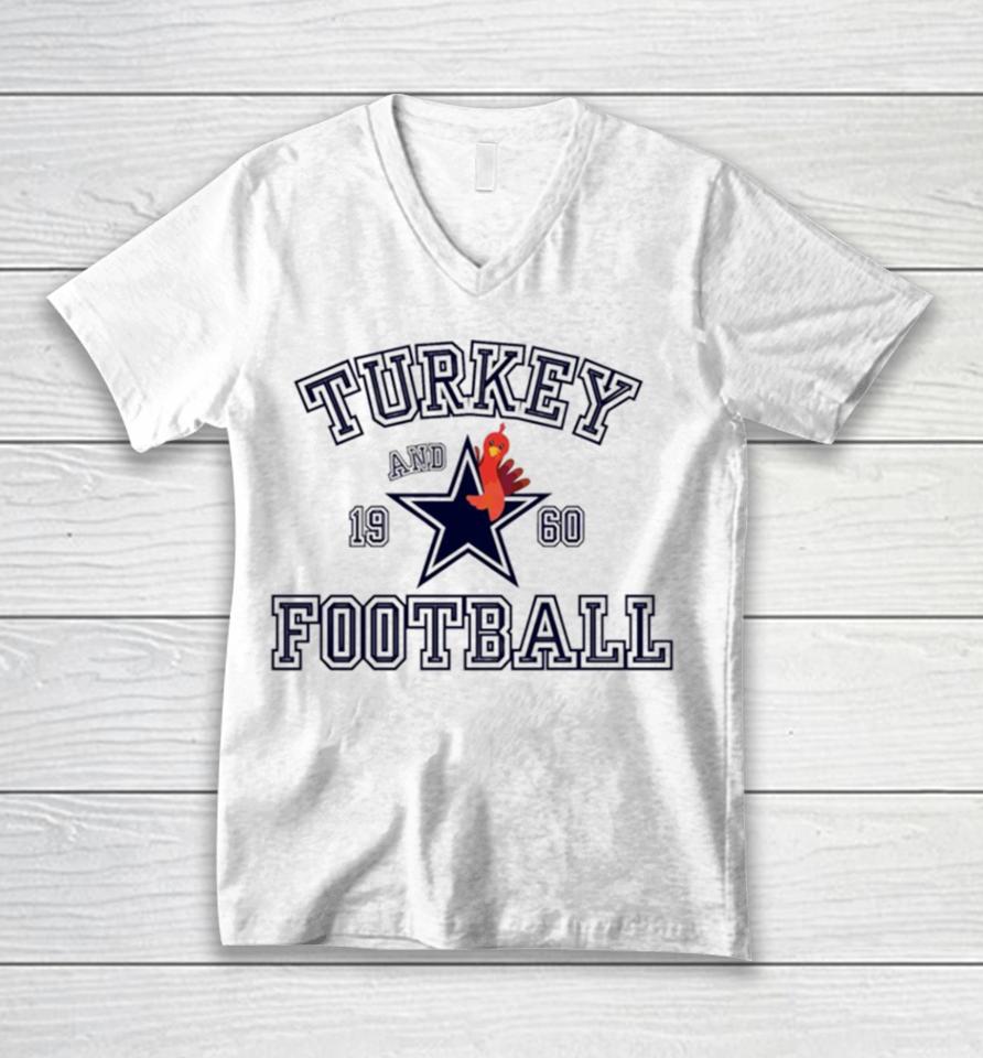 Thanksgiving Dallas Turkey And Football Unisex V-Neck T-Shirt