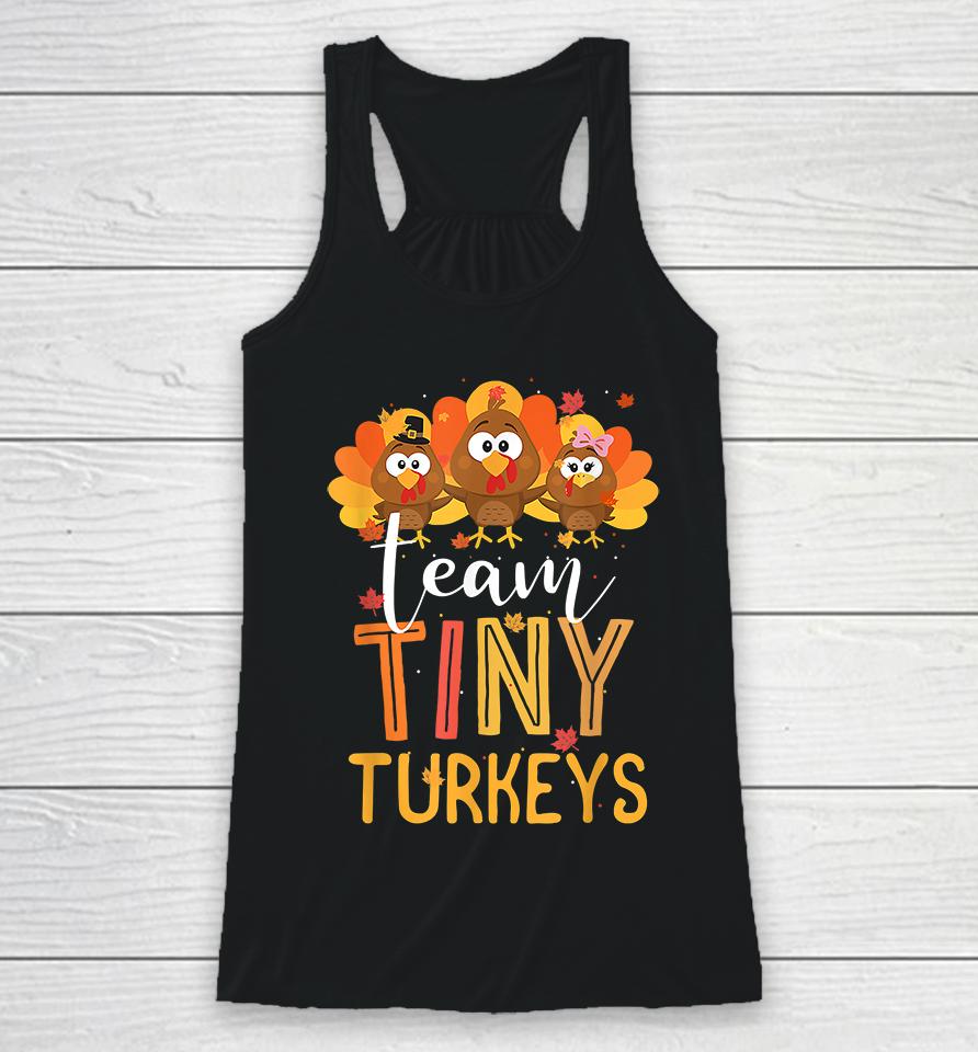 Thanksgiving Team Tiny Turkeys Nurse Racerback Tank