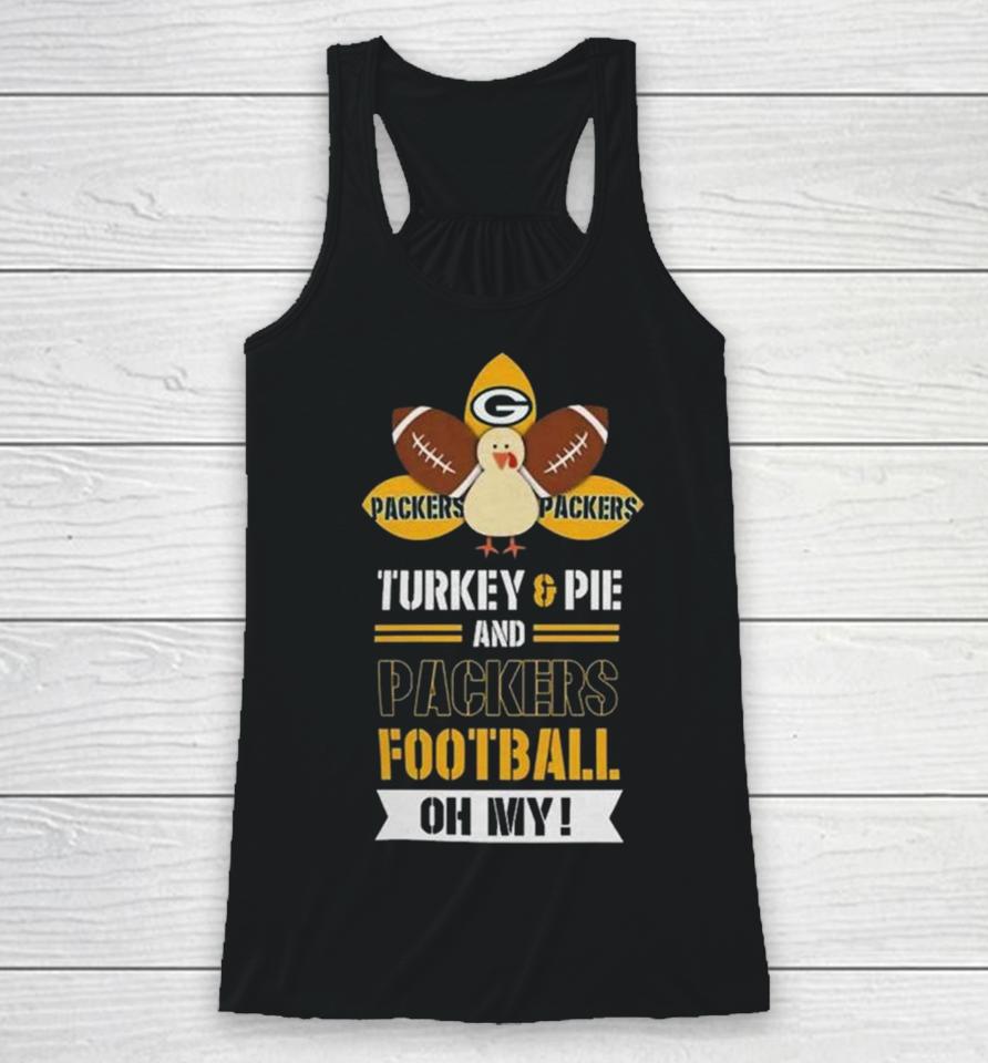 Thanksgiving Turkey And Pie Green Bay Packers Football Racerback Tank