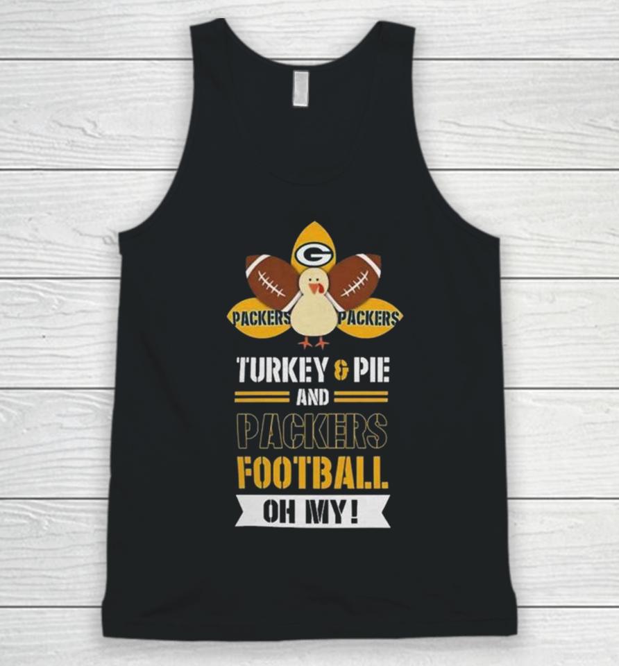 Thanksgiving Turkey And Pie Green Bay Packers Football Unisex Tank Top