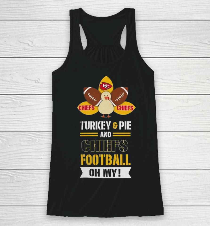 Thanksgiving Turkey And Pie Kansas City Chiefs Football Racerback Tank
