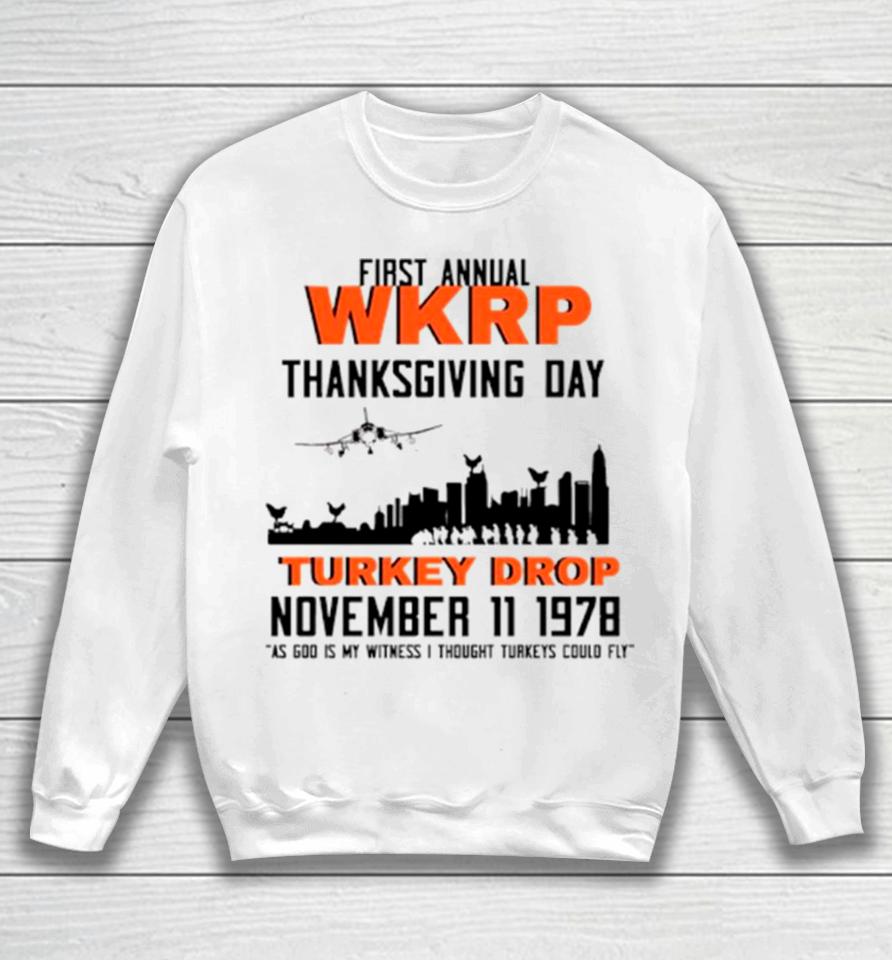Thanksgiving Turkey Drop First Annual Wkrp Vintage Sweatshirt