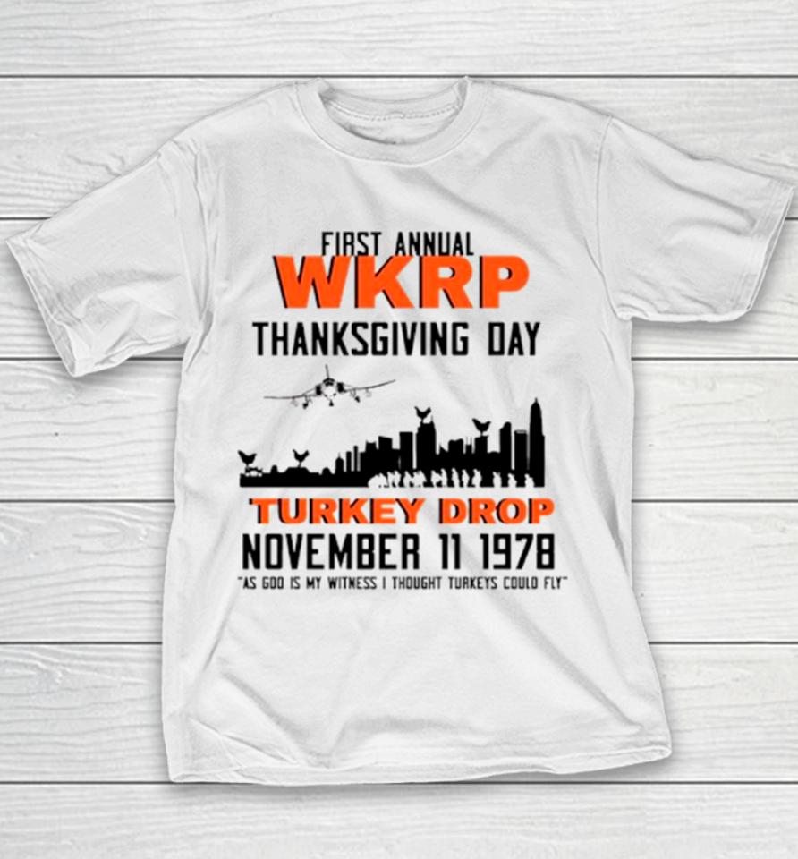 Thanksgiving Turkey Drop First Annual Wkrp Vintage Youth T-Shirt