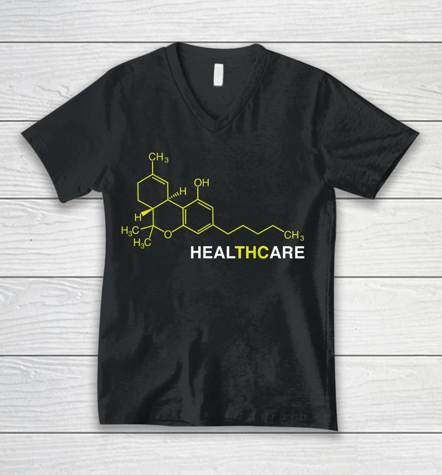 Thc Healthcare Cannabis Medical Marijuana Unisex V-Neck T-Shirt