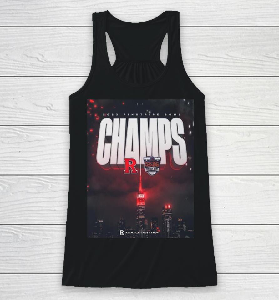The 2023 Pinstripe Bowl Champions Is Rutgers Scarlet Knights Ncaa College Football Racerback Tank