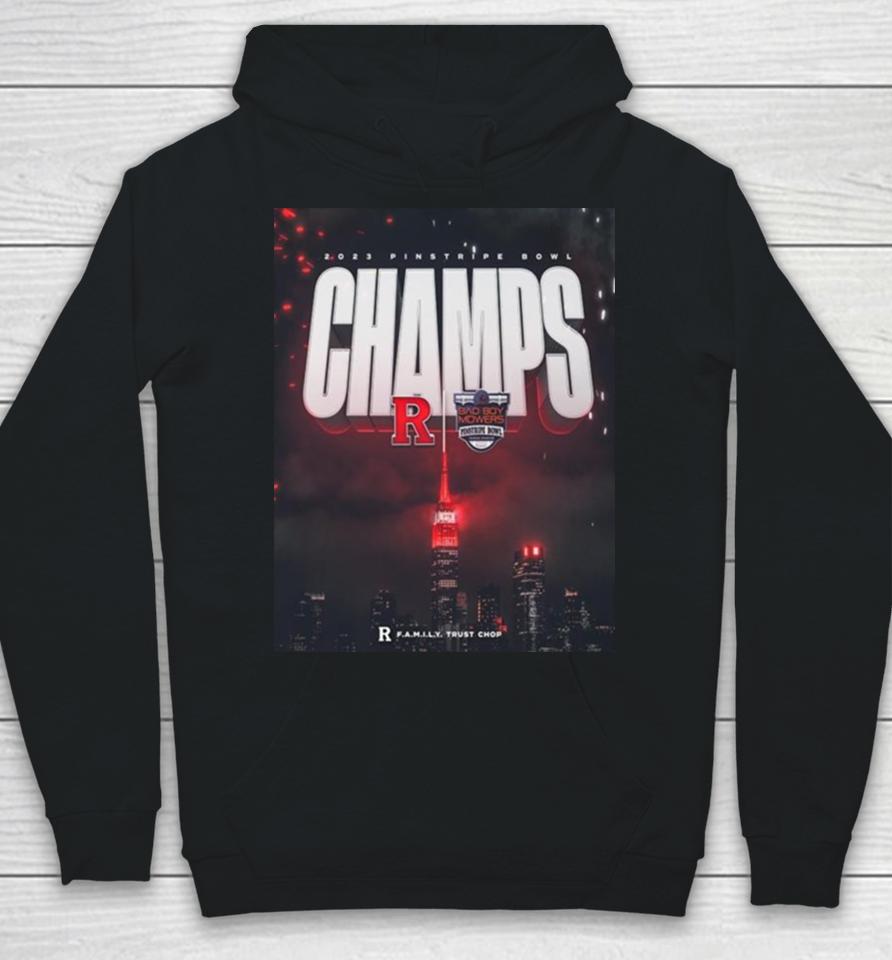 The 2023 Pinstripe Bowl Champions Is Rutgers Scarlet Knights Ncaa College Football Hoodie