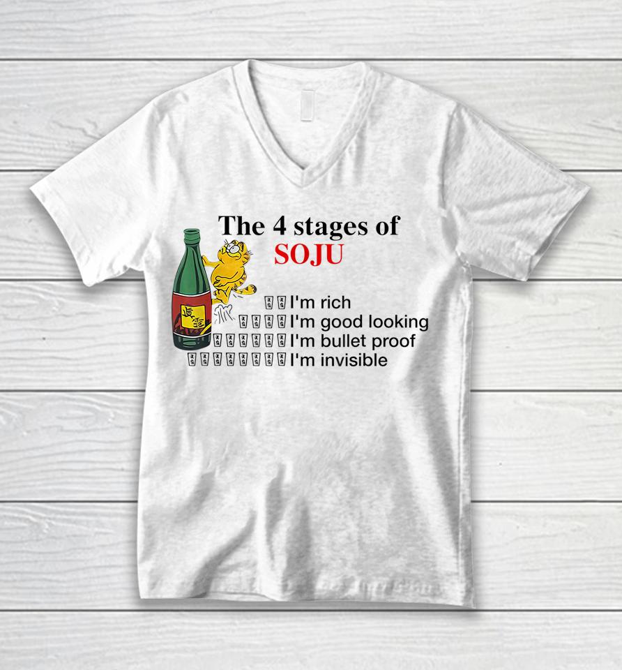 The 4 Stages Of Soju I'm Rich I'm Good Looking Unisex V-Neck T-Shirt