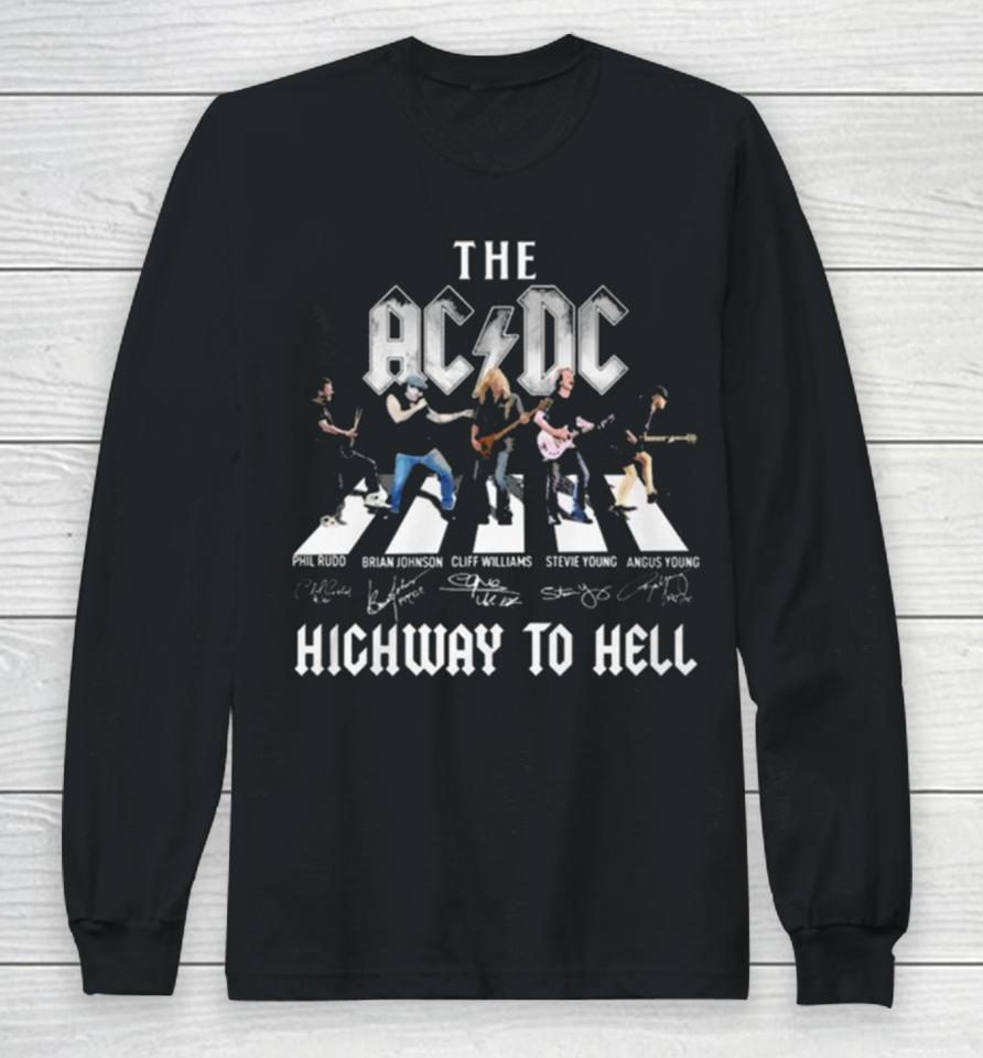 The Acdc Highway To Hell Phil Signatures Long Sleeve T-Shirt