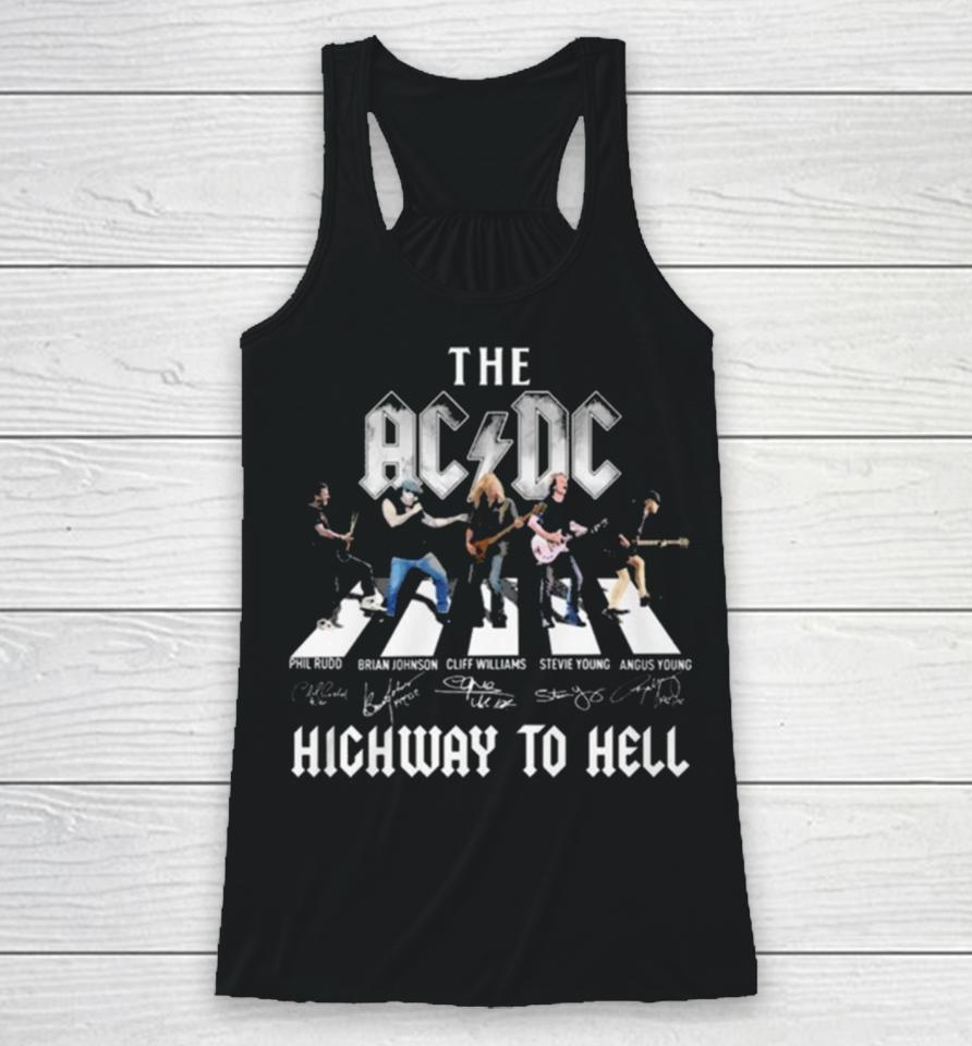 The Acdc Highway To Hell Phil Signatures Racerback Tank
