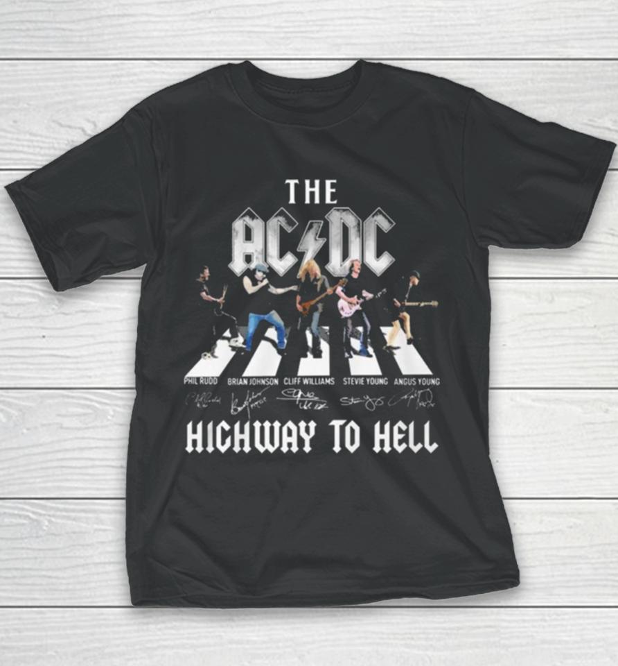 The Acdc Highway To Hell Phil Signatures Youth T-Shirt